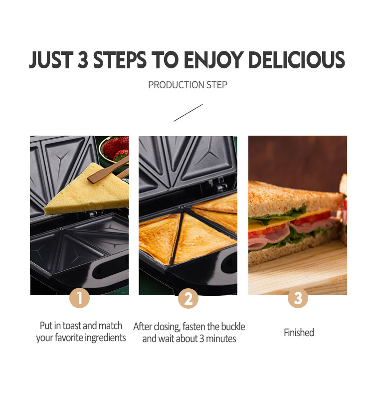 Hot Sale Deep Fill Sandwich Maker Non-stick/Ceramic Coating Sandwich Press Bread Toaster Waffle  Maker Sandwich Maker