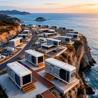 Maison modulaire en aluminium de qualité industrielle OEM, résistante aux ouragans, de qualité marine, antirouille, 100% étanche, type capsule spatiale