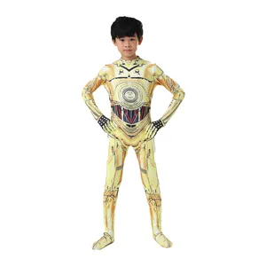Disfraz de Robot <span class=keywords><strong>C</strong></span>-<span class=keywords><strong>3PO</strong></span> de Golden Star Wholesale, Disfraz de Cosplay de Halloween Unisex para Niños, Poliéster, de TV y Cine - Product Image 1