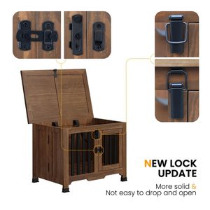 Portatile in legno massello pieghevole gabbia per cani al coperto casa per animali domestici mobili in legno sostenibile canile da tavolo - Product Image 6