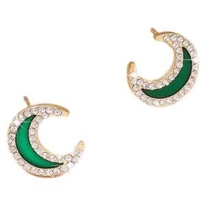 Pendientes de Aleación Ligeros de Lujo Estilo Coreano, Joyería de Celebridad con Diseño de Luna y Goteo de Aceite, Venta al por Mayor - Product Image 5