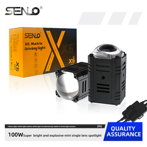 Faro Delantero <span class=keywords><strong>LED</strong></span> Mini X6 de 100W de Doble Color para Motocicleta, <span class=keywords><strong>Luz</strong></span> <span class=keywords><strong>Antiniebla</strong></span> de 1 Lente, <span class=keywords><strong>Luz</strong></span> de Carretera, Resistente al Agua IP68 - Product Image 1