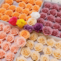 Bouquet de roses en savon Manta de 6 cm de diamètre, style influenceur Aierflorist, fleurs artificielles à bords frisés, préservées, faites à la main, DIY floral