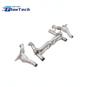 ระบบท่อไอเสียแบบ Catback พร้อมวาล์ว ทำจากสแตนเลส 304 พร้อมท่อเก็บเสียง สำหรับ Ferrari 488 GTB 3.9T V8 - Product Image 4