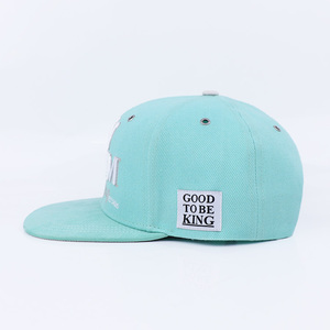 Logo brodé 3D personnalisé de couleur <span class=keywords><strong>verte</strong></span> Chapeau à bord plat en daim Street Style Hip-Pop 6 Panel <span class=keywords><strong>Snapback</strong></span> - Product Image 3