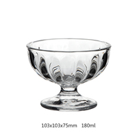 Bol à dessert en verre transparent de 180 ml, coupe à crème glacée, vaisselle de table pour buffet commercial, restaurant