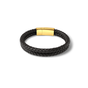 Bracciale in Pelle con Doppio Cinturino e Incisione Personalizzata, Acciaio Inossidabile Intrecciato a Doppio Strato, Regalo Personalizzato per la Festa del Papà - Product Image 5