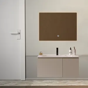 Vanité de salle de bain moderne haut de gamme à Double miroir flottant avec unité