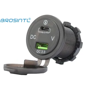BROSINTL Sạc Nhanh QC3.0 Loại A USB & PD Loại C Ổ Cắm Sạc Với Vôn Kế