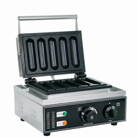 Machine à baguettes électrique commerciale à 5 trous, mini-machine à pain 1,5 kW 220 V, plaques antiadhésives, chaleur réglable pour la cuisine domestique
