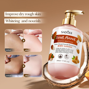 SADOER 500 ml Lait Corporel Crème Hydratante Parfumée Amande Douce Naturelle Soin Blanchissant Visage et Corps - Product Image 4