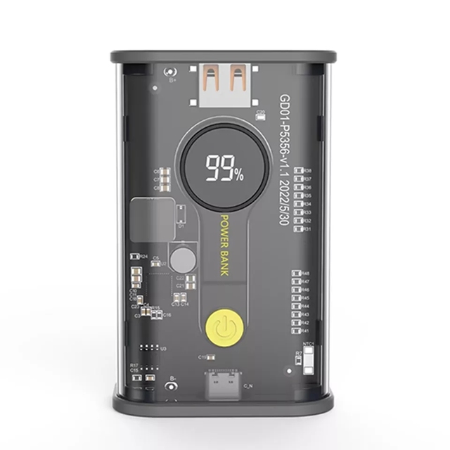10000mAh Portable Power Bank Transparent PD 20W Fast Charge Backup Battery Pack for Huawei Xiaomi Samsung IPhone