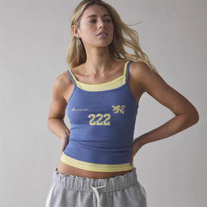 Ropa de calle Y2K para <span class=keywords><strong>mujer</strong></span>, camisolas con tirantes finos dobles, chalecos de verano de dos piezas, Tops, diseño sin espalda, <span class=keywords><strong>Jersey</strong></span> corto, camiseta sin mangas - Product Image 5