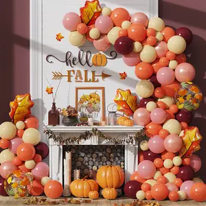 118 pièces de ballons en Latex Orange rose, Kit d'arche, guirlande de ballons pour Thanksgiving, décorations de fête d'automne