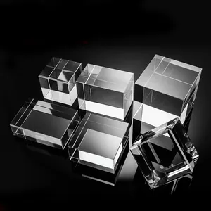 Cubo di cristallo K9 fermacarte in vetro con blocco cubo vuoto di cristallo Laser 3D all'ingrosso