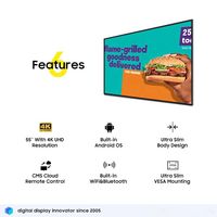 Moniteur TV Android QLED 4K ultra fin, écran LCD publicitaire numérique mural, lecteur multimédia pour ascenseur, 43 pouces, 55 pouces