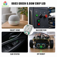 LED SMD AlGaInP 0603 Vert 3V 5mA 0.06W, puce de santé certifiée CE/ROHS pour routeur réseau, dispositif médical, jouet
