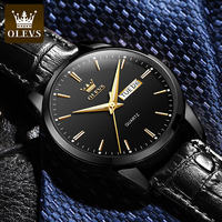 Reloj de cuarzo clásico TOP Brand 6898 para hombre, resistente al agua, con correa de cuero, calendario, deportivo, de negocios, reloj de pulsera de cuarzo para hombre.