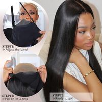 Perruques à cordon de serrage en gros, perruque brésilienne droite HD Lace Full Frontal, cheveux humains vierges non traités sans colle pour femmes noires, longue longueur