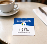 Plaque NFC étanche en PVC italienne pour avis clients, autocollant personnalisé Google Review, étiquette NFC pour comptoir de magasin et vitrine