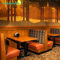 Banc en bois moderne demi-rond pour restaurant, structure en bois pour mobilier de restauration commercial, ensemble de mobilier pour restaurant