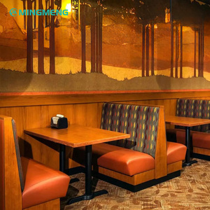 Banc en bois moderne demi-rond pour restaurant, structure en bois pour mobilier de restauration commercial, ensemble de mobilier pour restaurant - Product Image 4