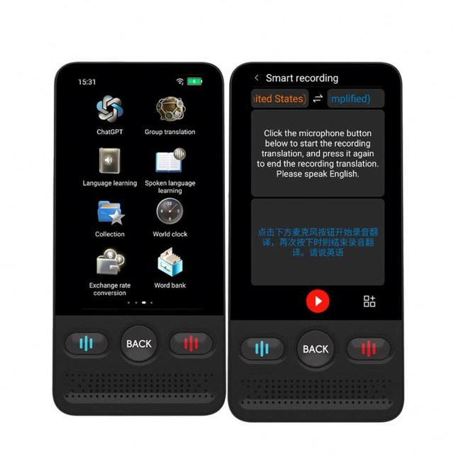 NSAI T13 Portable Mini Smart AI Voice Translator Instant Photo Translation Real-Time Multilingual Interpretation Touch Screen