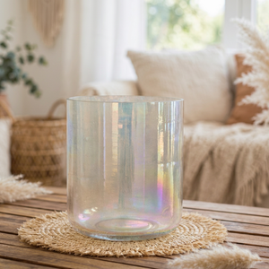 Portavelas de Vidrio Iridiscente, Portavelas Redondo Transparente, Florero Decorativo para Velas, Decoración para el Hogar y Bodas - Product Image 1