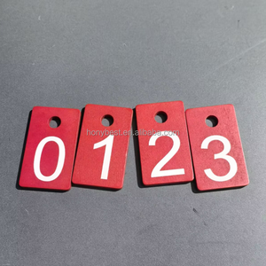 Pendentifs <span class=keywords><strong>en</strong></span> <span class=keywords><strong>bois</strong></span> de couleur rouge pour la décoration d'arbre de Noël, étiquettes de cadeau de bricolage <span class=keywords><strong>en</strong></span> contreplaqué, étiquettes de numéro <span class=keywords><strong>en</strong></span> <span class=keywords><strong>bois</strong></span> avec trous - Product Image 5