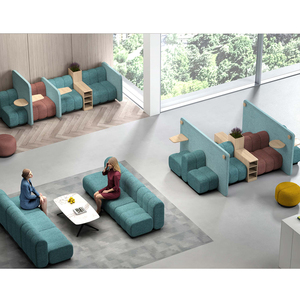 Canapé en cuir pour salle d'attente modulaire avec sièges pour hôtel Ensemble de canapés modernes pour la réception de bureaux Canapé de bureau combiné - Product Image 6