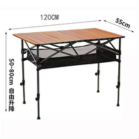 Mobilier d'extérieur Table enroulable portable en acier au carbone Table enroulable légère portable d'extérieur Tables de pêche plage pique-nique