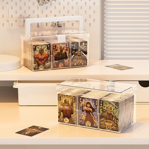 Card Organizer <b>Box</b> Transparent Acrylic Rectangle Covered Desktop Storage <b>Small</b> Card Holder For Office Use - Product Image 1