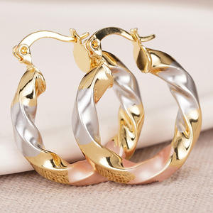 Orecchini a Cerchio Multicolore Marie Galante Placcati in Oro 18K, Gioielli di Lusso da Donna per Uso Quotidiano - Product Image 5