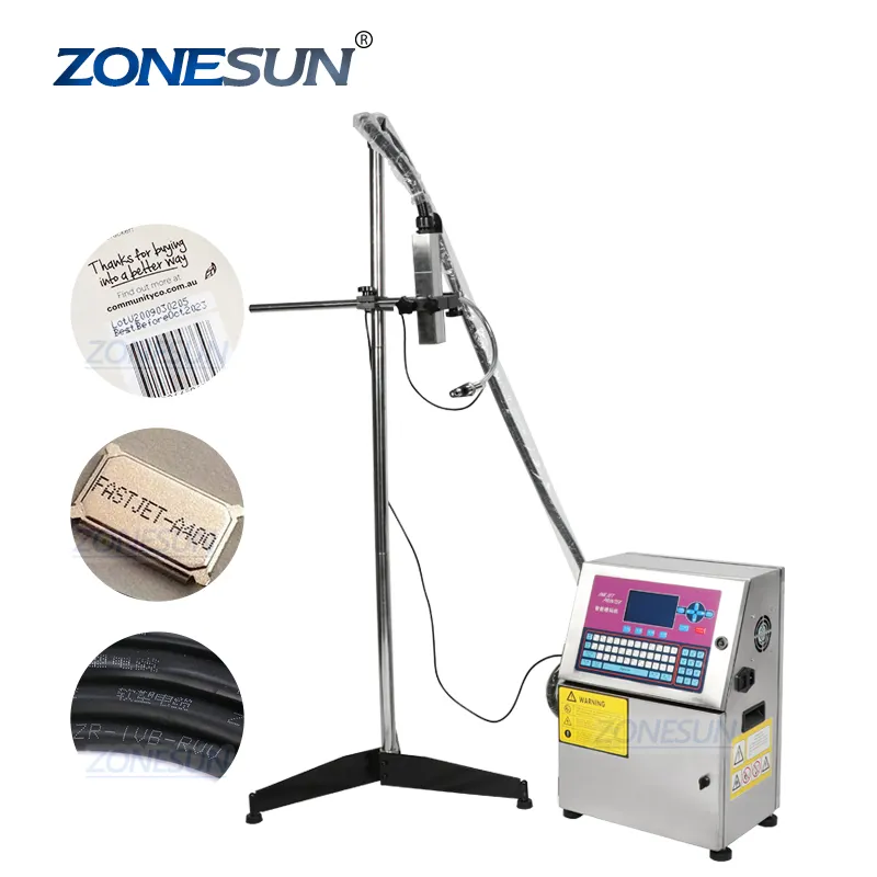 ZONESUN Glas Metall Stahl Kunststoff PVC Karton Charge Anzahl Logo Können Zeichen Datum Codierung Inkjet Drucker Digitale Code Druck Maschine