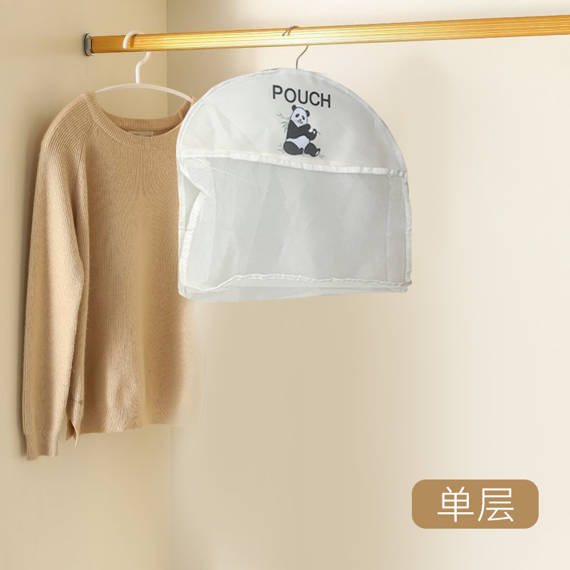 Beige single-layer panda hanging bag [40*45]