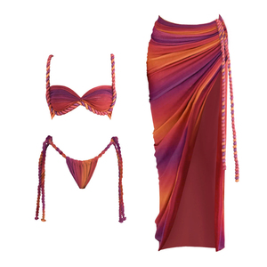 TW Fashion Swimsuit Hawaii Bikini <strong>Sexy</strong> Bathing <strong>Suit</strong> With 3 Pieces Set Bikini Swimwear Women Cover up - Product Image 5