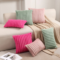 Faux Rabbit Fur Square Kissen bezug Big Thick Striped Super Soft Solid Color Kissen bezug 45x45cm Sofa Decor Kissen bezug