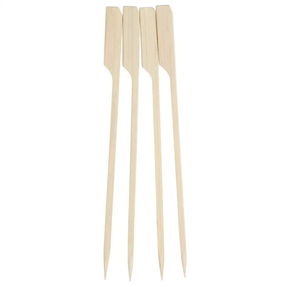 Brochetas de bambú desechables para barbacoa, accesorios de cocina, directo de fábrica, madera plana, alta calidad