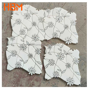 Hiện đại bằng tia nước bằng đá cẩm thạch trắng Gạch <span class=keywords><strong>Mosaic</strong></span> cổ điển trong nhà tường phòng tắm sàn đá đa năng cho nội thất cổ điển - Product Image 3