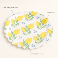 Assiettes en papier citron laminées, imperméables et résistantes à la graisse, jetables pour salades, fruits, barbecues, traiteur, vente en gros