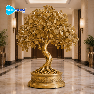 Scultura Personalizzata in Rame e Bronzo a Forma di Albero della Fortuna, Statua in Metallo Stile Europeo per Decorazione Interna di Hotel, Ville e Hall - Product Image 2