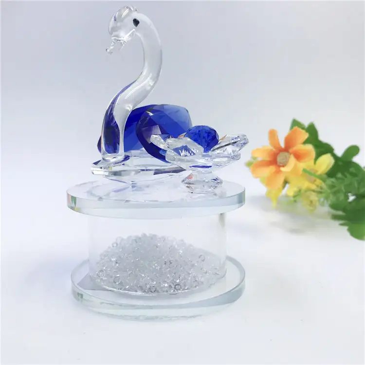 Dieren Beeldjes Miniatuur Home Decor Crystal Glas Swan Ambachten Delicate Cadeau Bruiloft Voor Souvenir