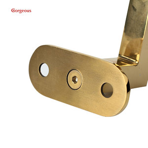 Soporte de pasamanos de acero inoxidable, pasamanos cuadrado de vidrio dorado - Product Image 6