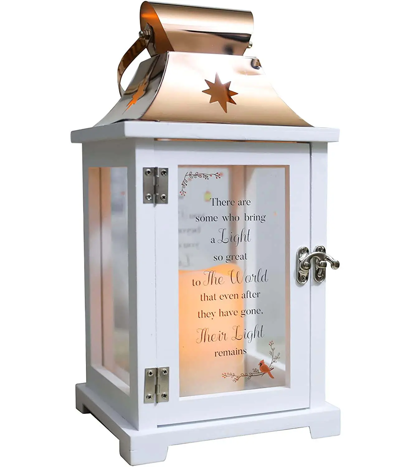 Hotsell Vintage Wooden Memorial Lanterna decorativa com cintilação LED Vela para perda de um ente querido