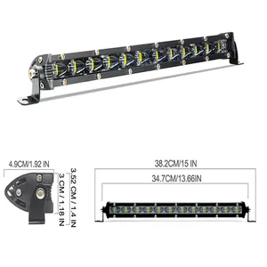 Barra de luz LED delgada 6D de 12V, 8 ", 14", 20 ", 26", 32 pulgadas, combo de inundación de punto, luz de trabajo LED para SUV, 4X4, todoterreno, ATV, camión, barra