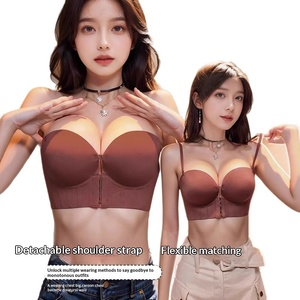 Top sin Tirantes con Efecto Push-Up, Estilo Gótico, para Mujer, con Gran Recogimiento, Antideslizante, para Verano, para Pecho Plano, Tipo Tubo - Product Image 5