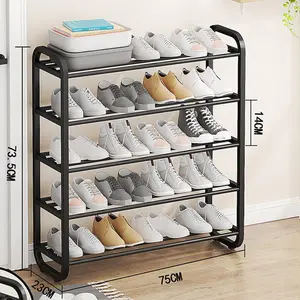 Moderne einfache und leichte Luxus Haushalts tür Schuh regal 75cm 5 Tier Badezimmer Eingang Multi Layer Einfache Eisen Metall Slipper Rack