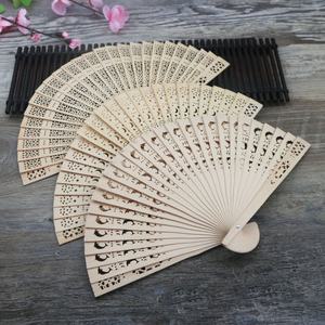 Abanico Plegable de Madera Grabado - Recuerdo Personalizado para Fiestas y Bodas, Decoración Portátil - Product Image 3