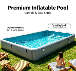 <span class=keywords><strong>Piscine</strong></span> gonflable ronde CE Drop Stitch, <span class=keywords><strong>piscine</strong></span> hors sol durable à montage rapide pour le plaisir aquatique familial en plein air en été - Product Image 1