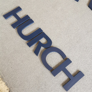Letras de plástico azul marino 3D, letras grandes, decoración interior, tabla de corte de PVC, logotipo de pared - Product Image 1